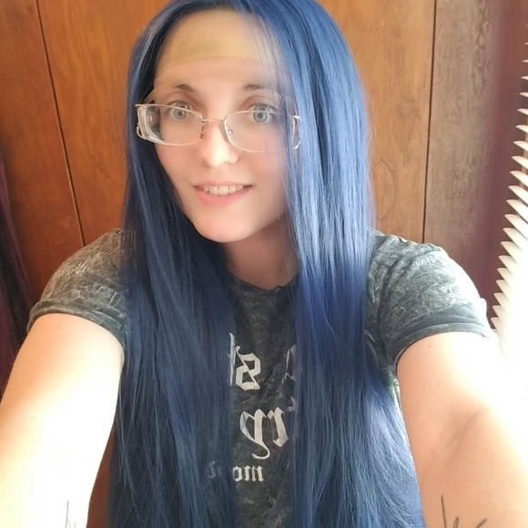 Hair Navy Blue With Blue Highlight Wig Poshmark
